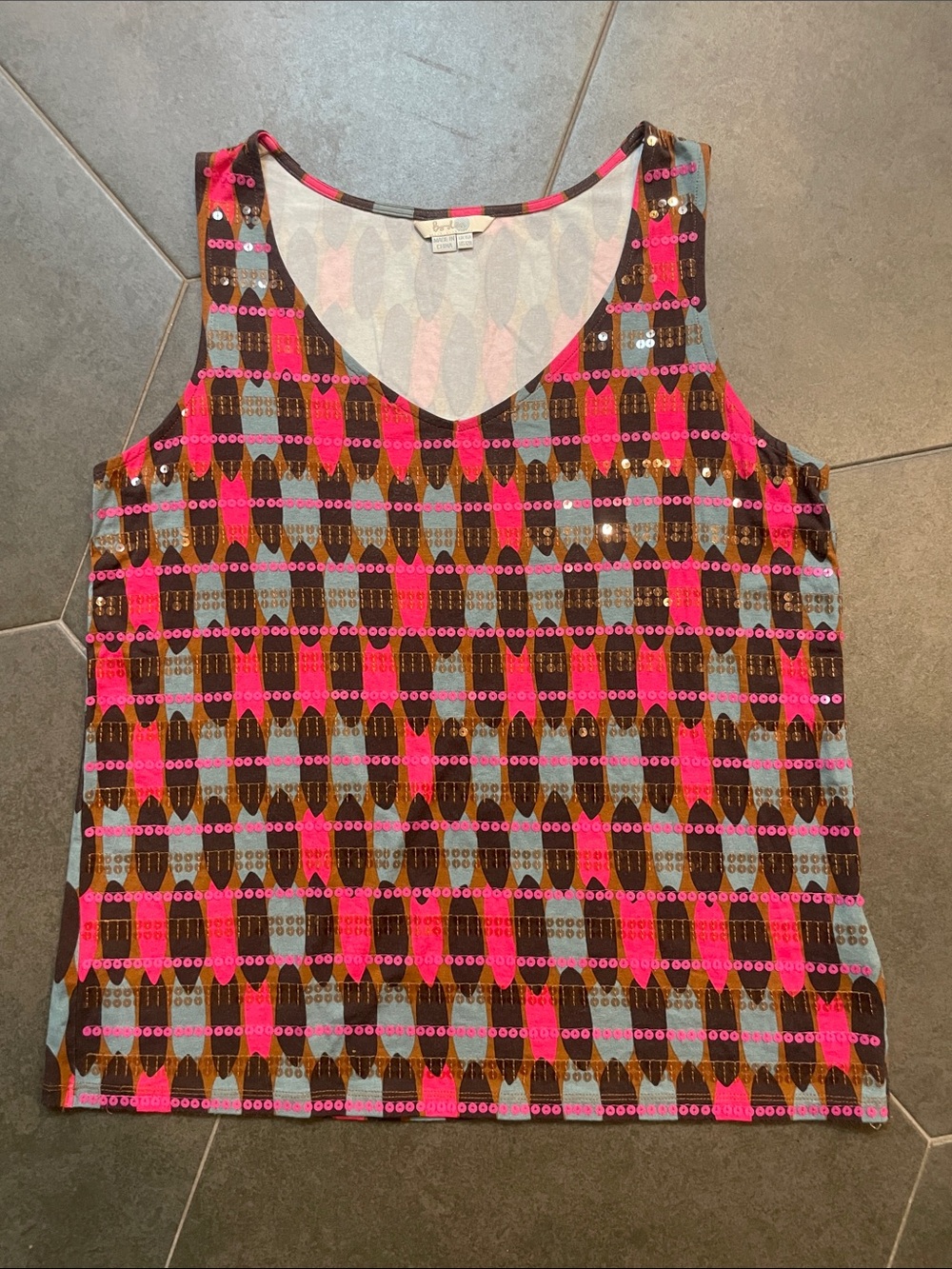 Boden Sequin Patterned V-Neck Tank Top 12